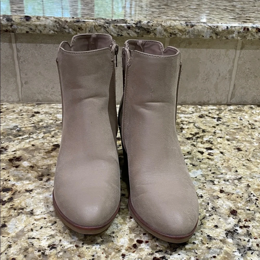 MIA Taupe Heeled Ankle Boots